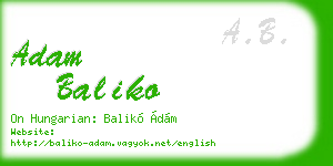 adam baliko business card